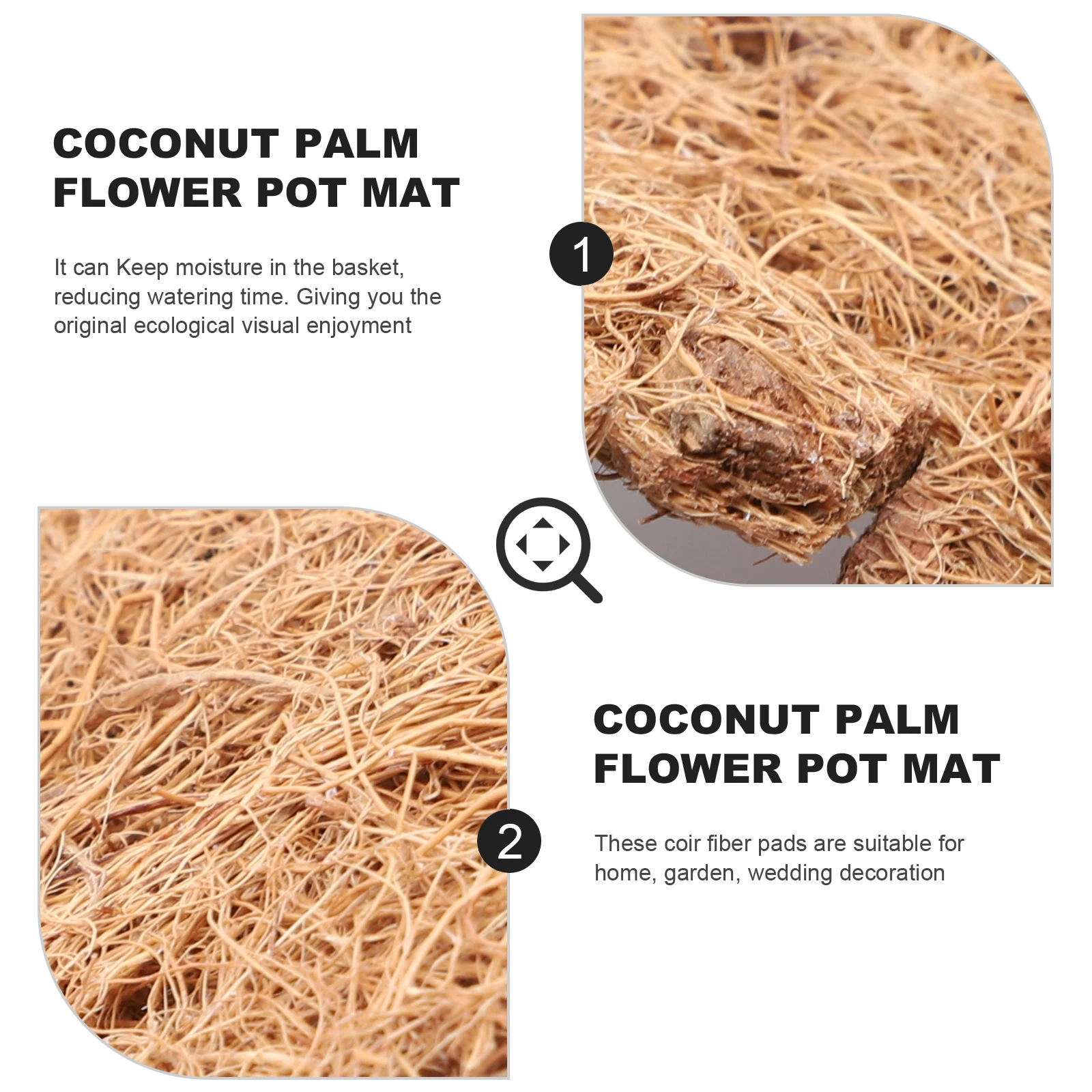 

4Pcs Coconut Fiber Plant Protection Mat Natural Breathable Cushion Flower Pot Supply Plant Root Cover Coconut Fiber Mat