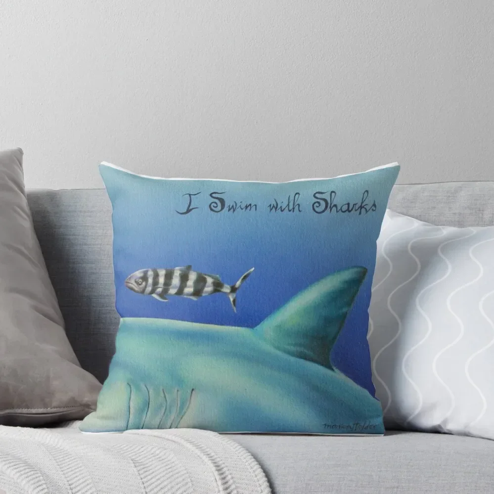 

Pilot Fish: I Swim with Sharks Throw Pillow autumn decoration Custom Cushion Photo Pillows Aesthetic Pillow