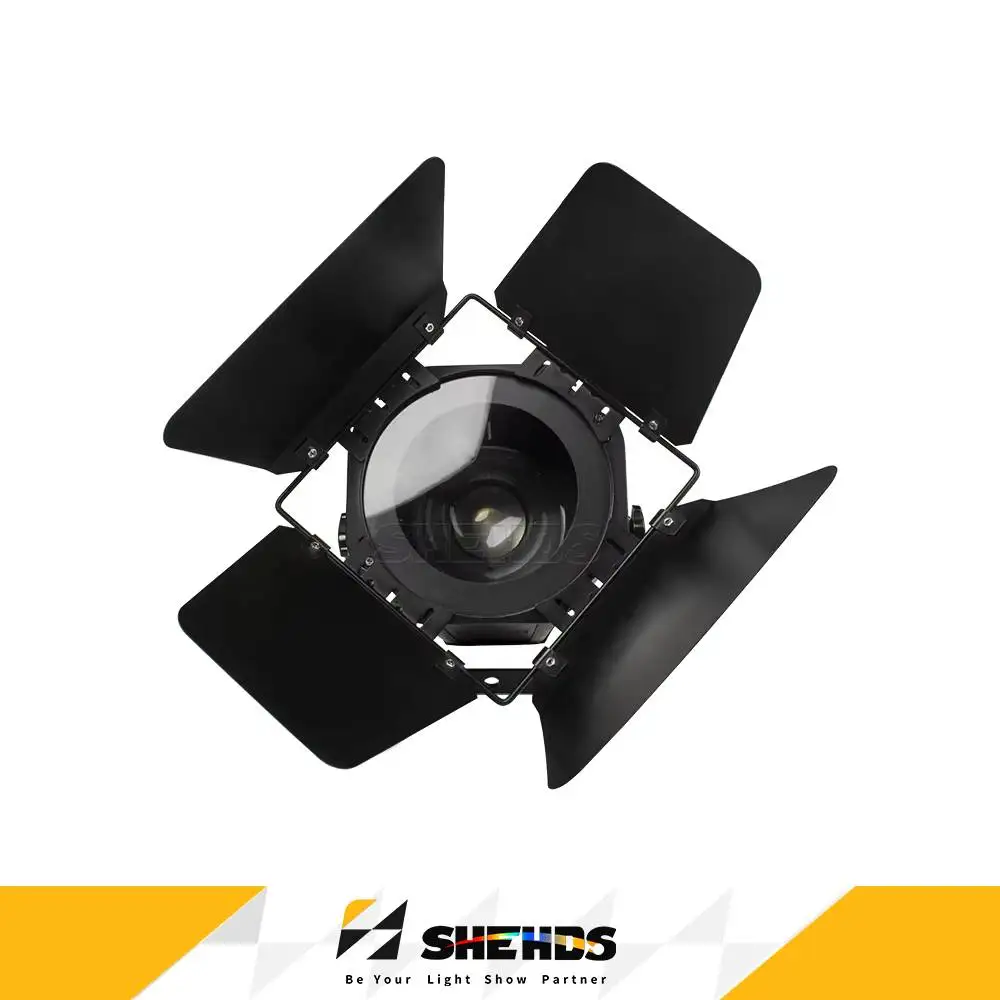 SHEHDS Zoom LED 200W COB Warm Cool White Par Lights with Barn Doors DJ Club Patry Concert Stage Church Wedding Christmas