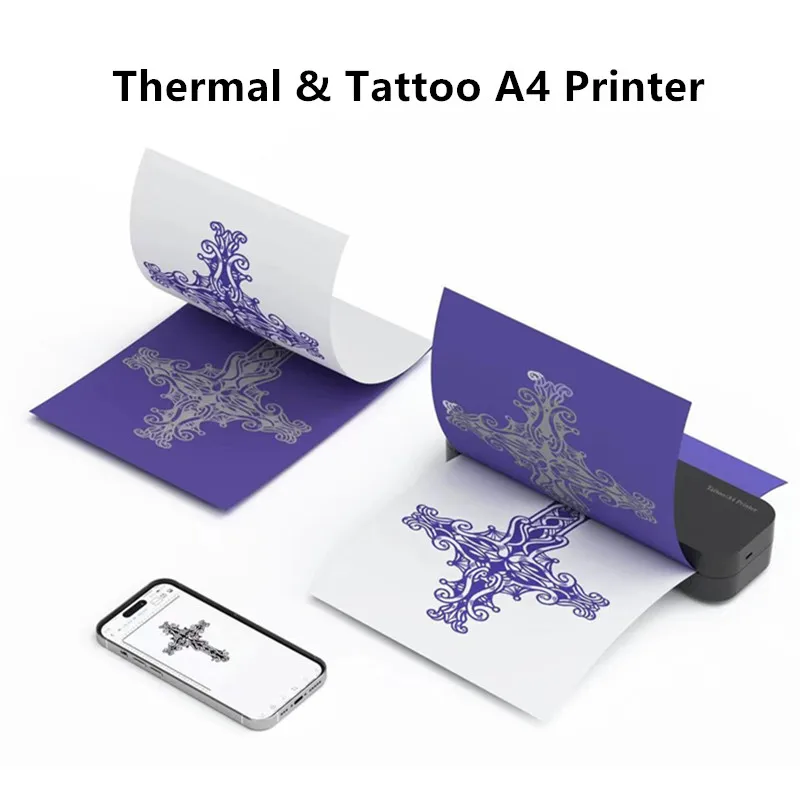 Portable Mini Pattern Stencil Transfer Wireless Bluetooth Tattoo Printer Office Document Student Homework 4-inch Thermal Printer