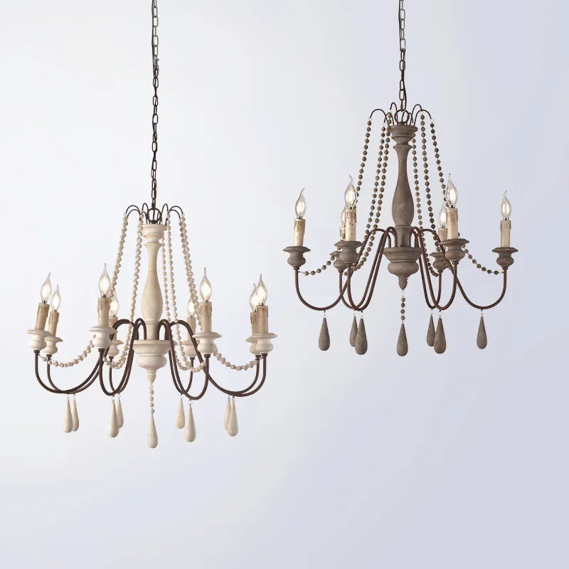 Creative American country French pastoral wood chandelier
