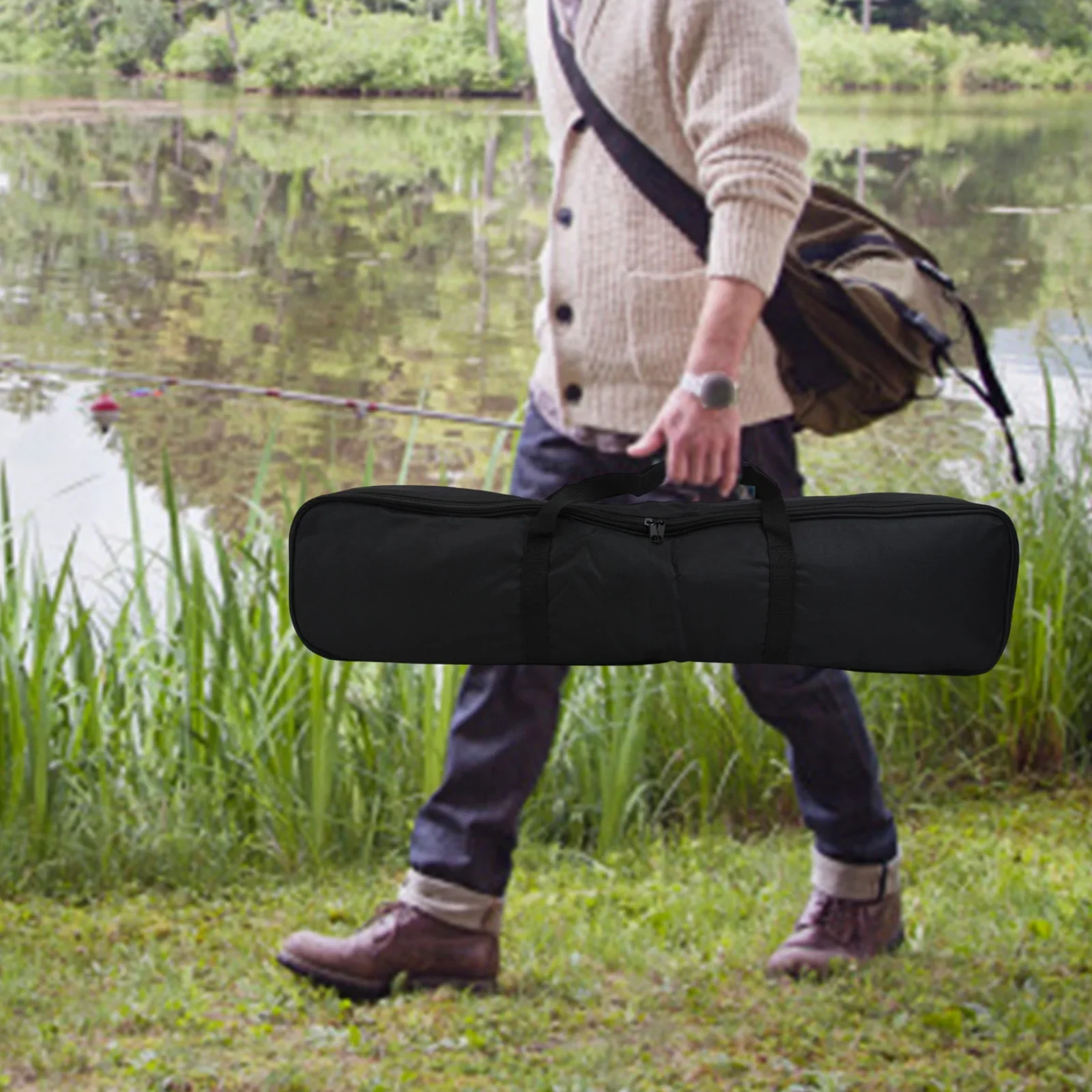 高品質釣竿バッグ収納ホルダーアクセサリーコンパクト絶妙なナイロン研究ハンドル付き大容量