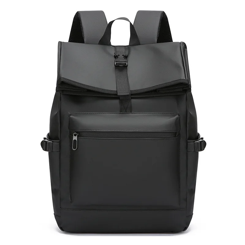 New Fashion Men's Backpack Solid Color Versatile Large Capacity Waterproof Backpack Business Travel Neutral Storage Backpack