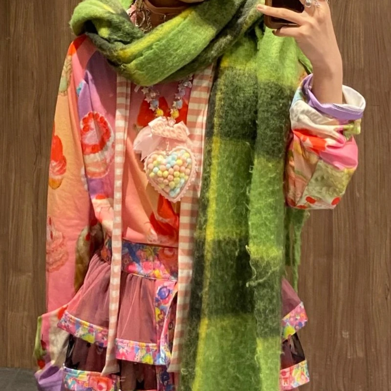 Design originale Y2K Dolce Fresco Colthing da donna Torta giapponese Stampa Manica lunga Allentato Dimagrante T-shirt che riduce l'età Abito da donna