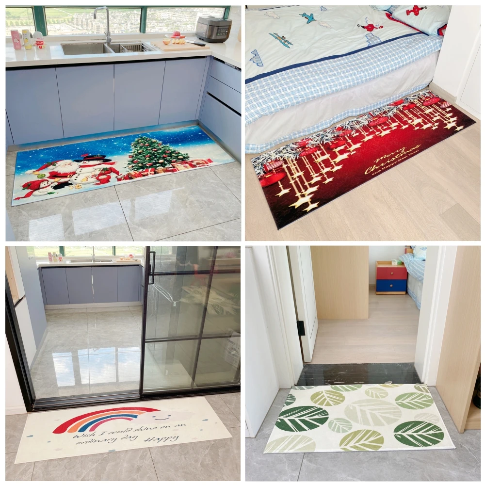 حصيرة أرضية عيد الميلاد مانعة للانزلاق ، حصيرة قدم للمطبخ ، مدخل المنزل ، غرفة المعيشة ، غرفة النوم ، الشرفة ، ديكور المنزل ، باب المدخل ، الحمام ، البساط #6