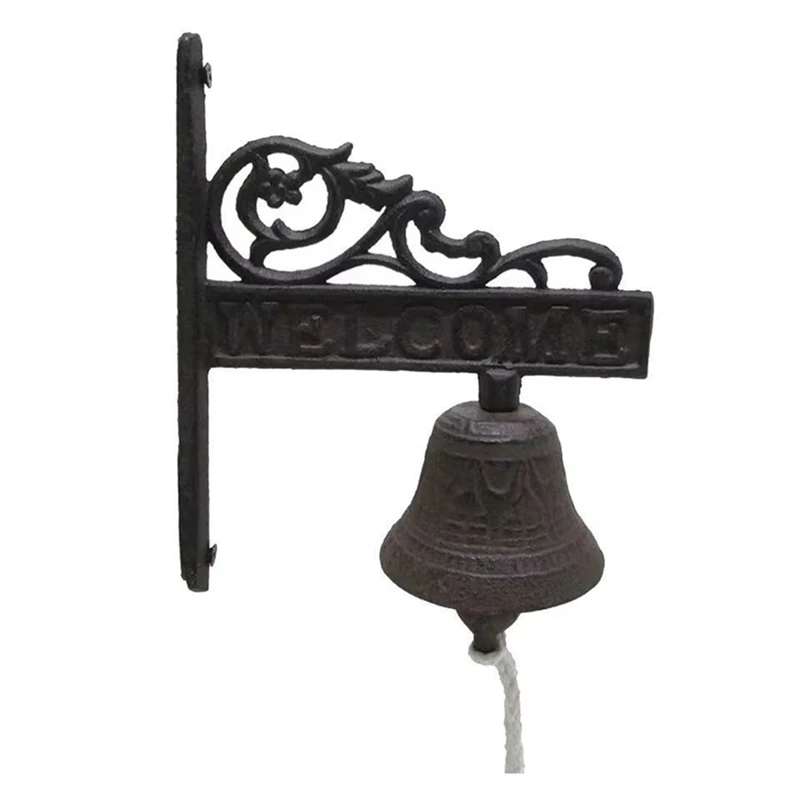 

SEWS-Vintage Garden Antique Doorbell, Vintage Large Cast Iron Wall Mounted Metal Doorbell,Suitable For Farmhouse Decoration