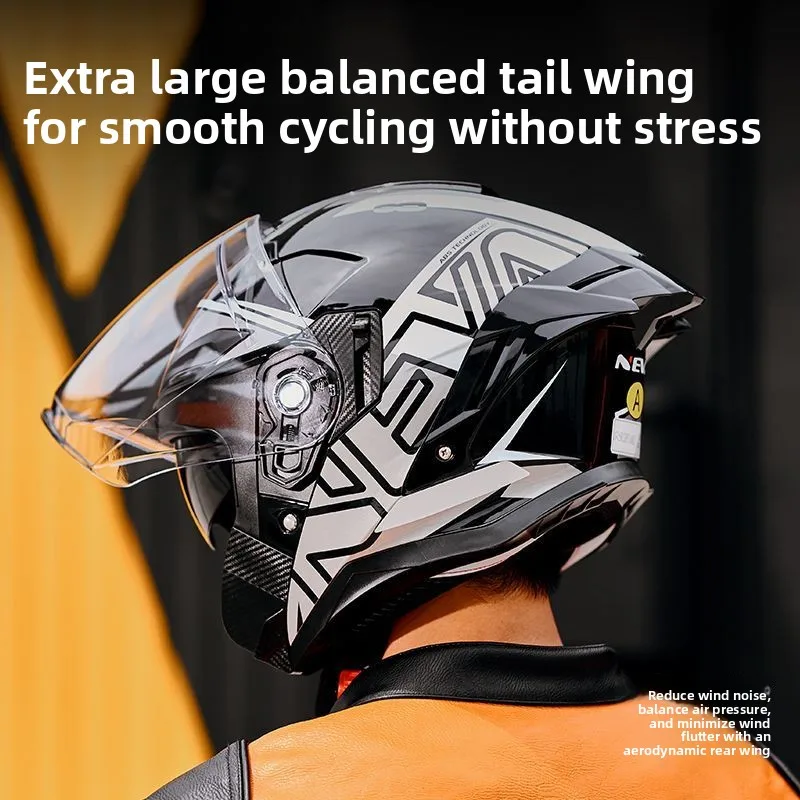 Picture 3: Electric Motorcycle Helmet Dual Visor Bluetooth Men Women 4 Seasons Scooter Safety Cap