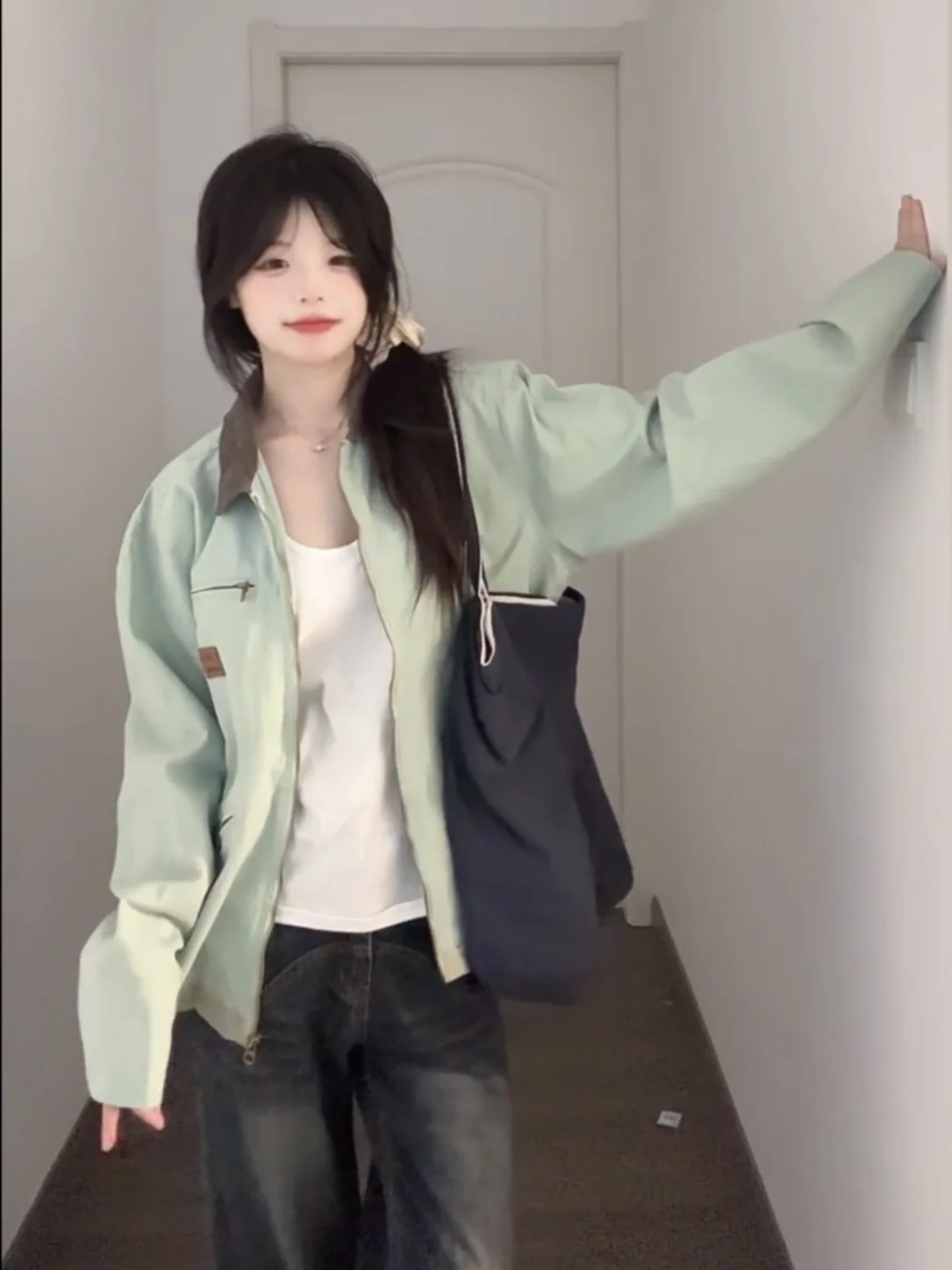 

Короткие куртки женские женские модные водонепроницаемые ветрозащитные уличные пуговицы передний карман чистый простой базовый женский стиль верхняя одежда