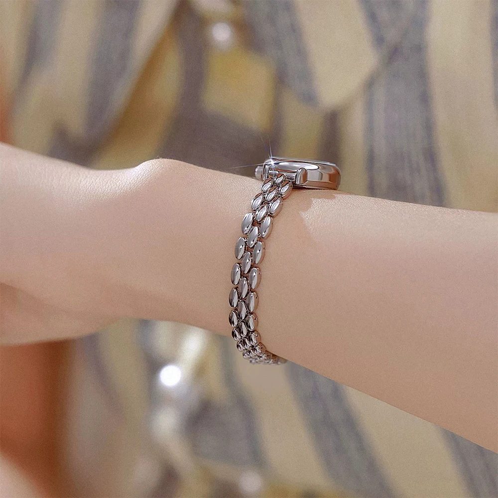 蜂姉妹腕時計女性のファッションシンプルな高品質クォーツ女性の腕時計エレガントな気質小さなチェーンストラップ腕時計