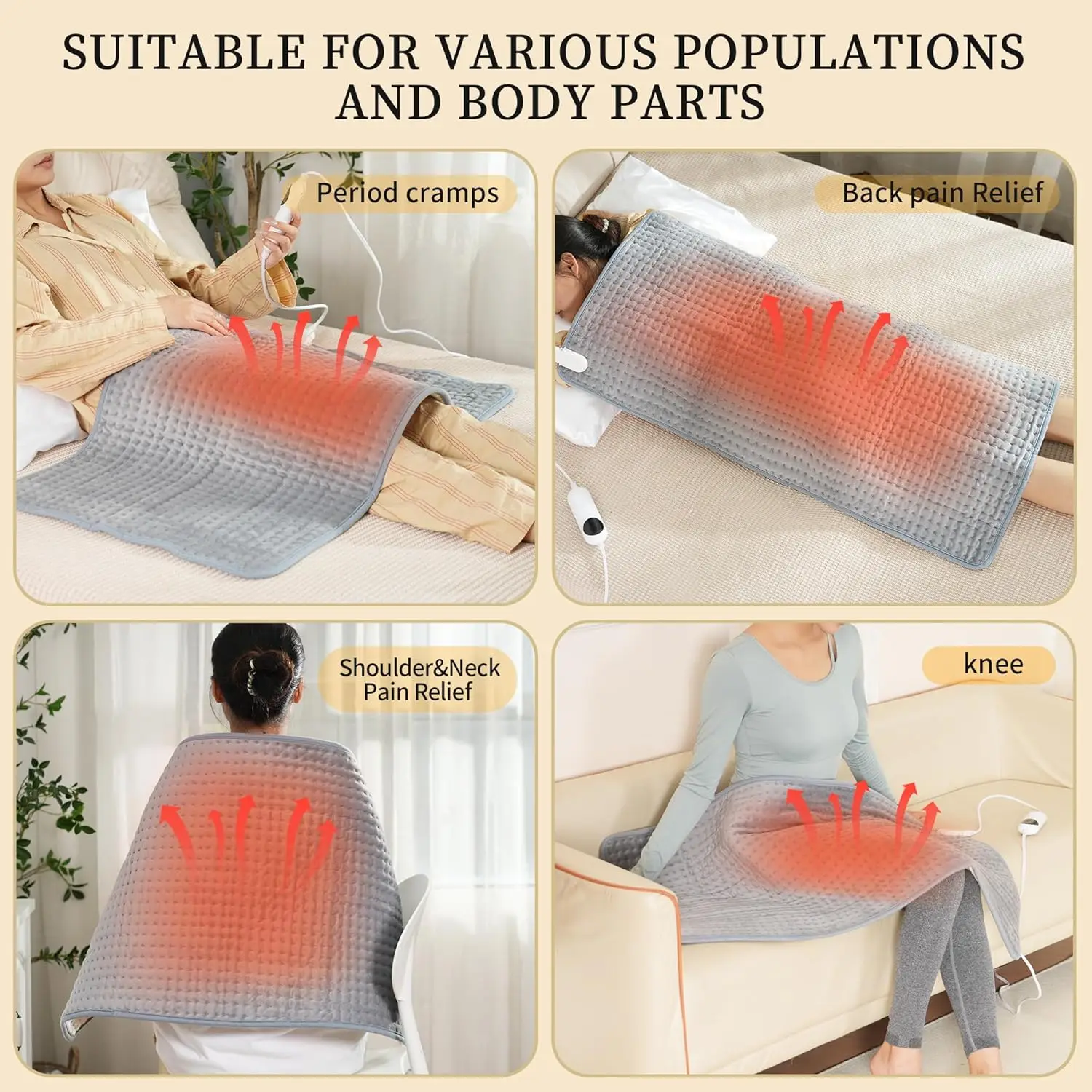 XXXL Extra Large Back Heating Pad 20x40, Moist Fast Heat, 10 Heat Levels Auto Shut Off for Muscle Cramps
