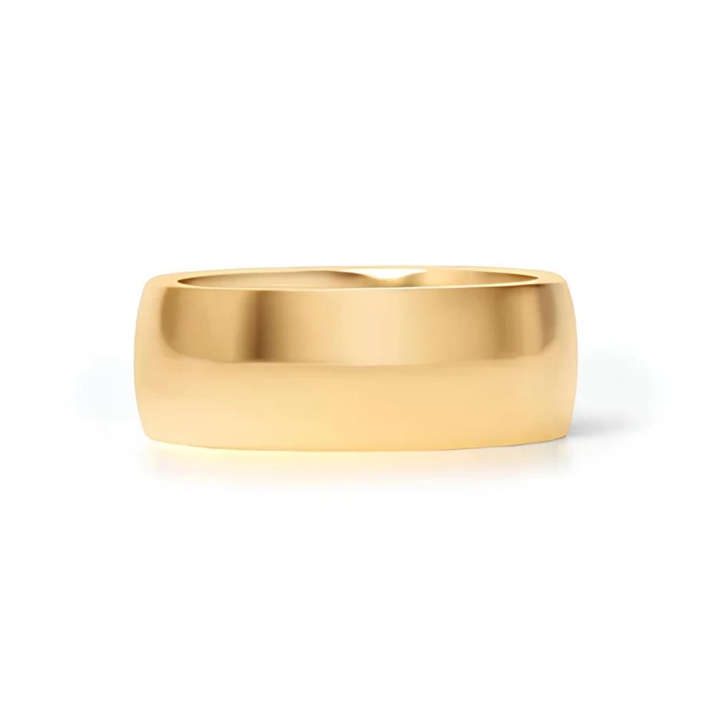 Einfache 8-mm-Ringe aus Edelstahl für Damen, trendiger, 18-karätig vergoldeter, wasserdichter Schmuck, Geschenk für die beste Freundin, verblasst nicht – Detail 7