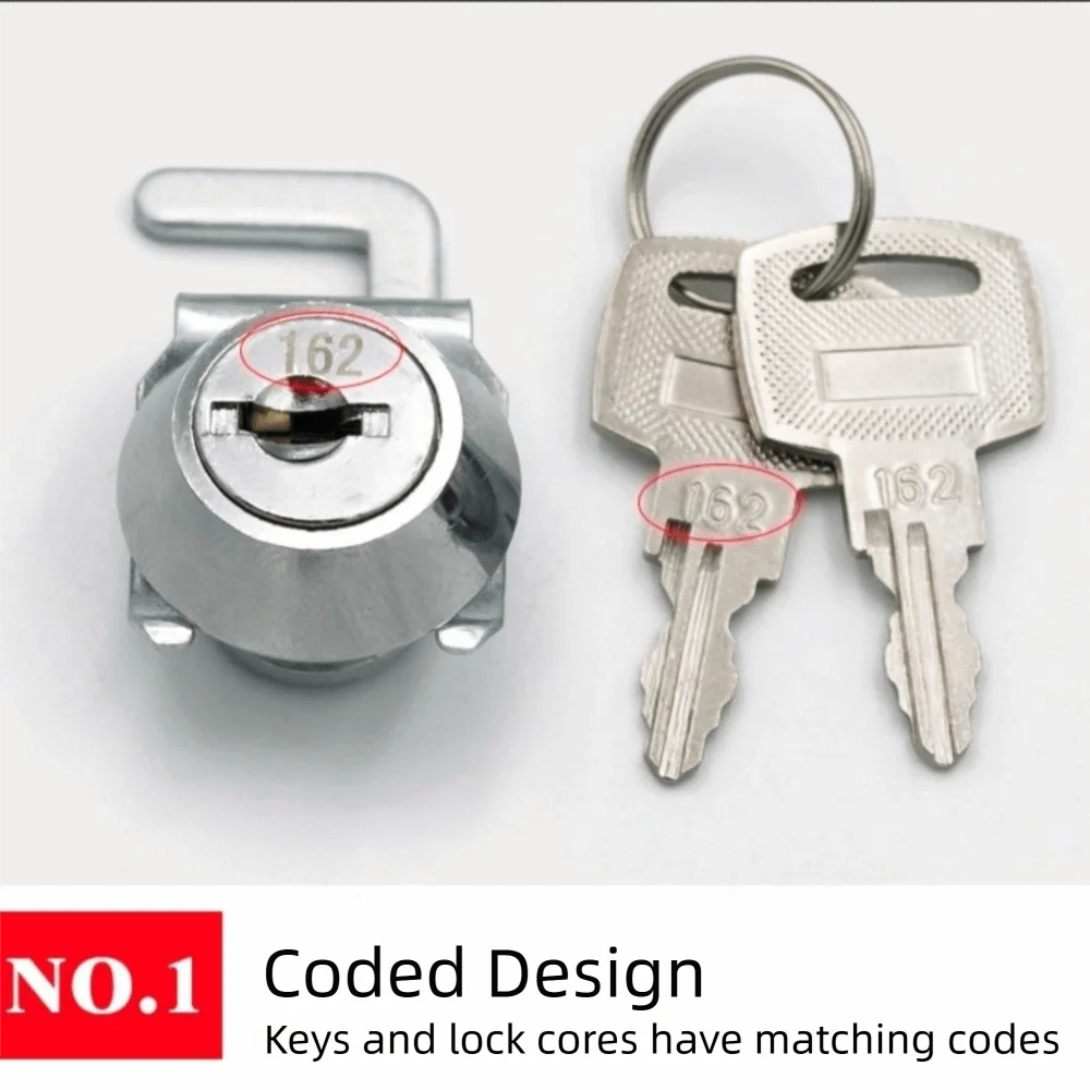 Rust-Resistant Mini Cam Lock with Quick Clip Silver Easy Replacement Cash Box Lock Metal Cabinet with Keys Security Cabinet Lock