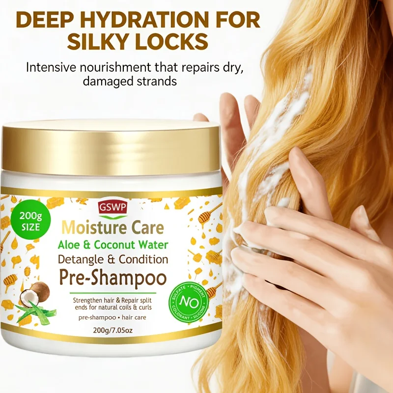 GSWP pre-shampoo Big-capacity, designed to detangle and smooth hair before washing. Ideal for dry, damaged hair.200/400g