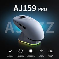 AJAZZ AJ159PRO Wireless Mouse 2.4G/Wired/BT With Charging Dock Lightweight 56g Gaming Mouse PAW3395 Sensor 400mAh Battery Mouse