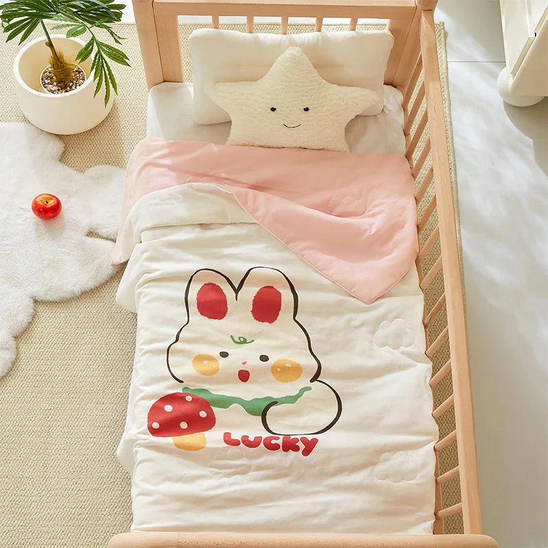 New cotton A-class cute cartoon continuous yarn digital printed children's summer quilt