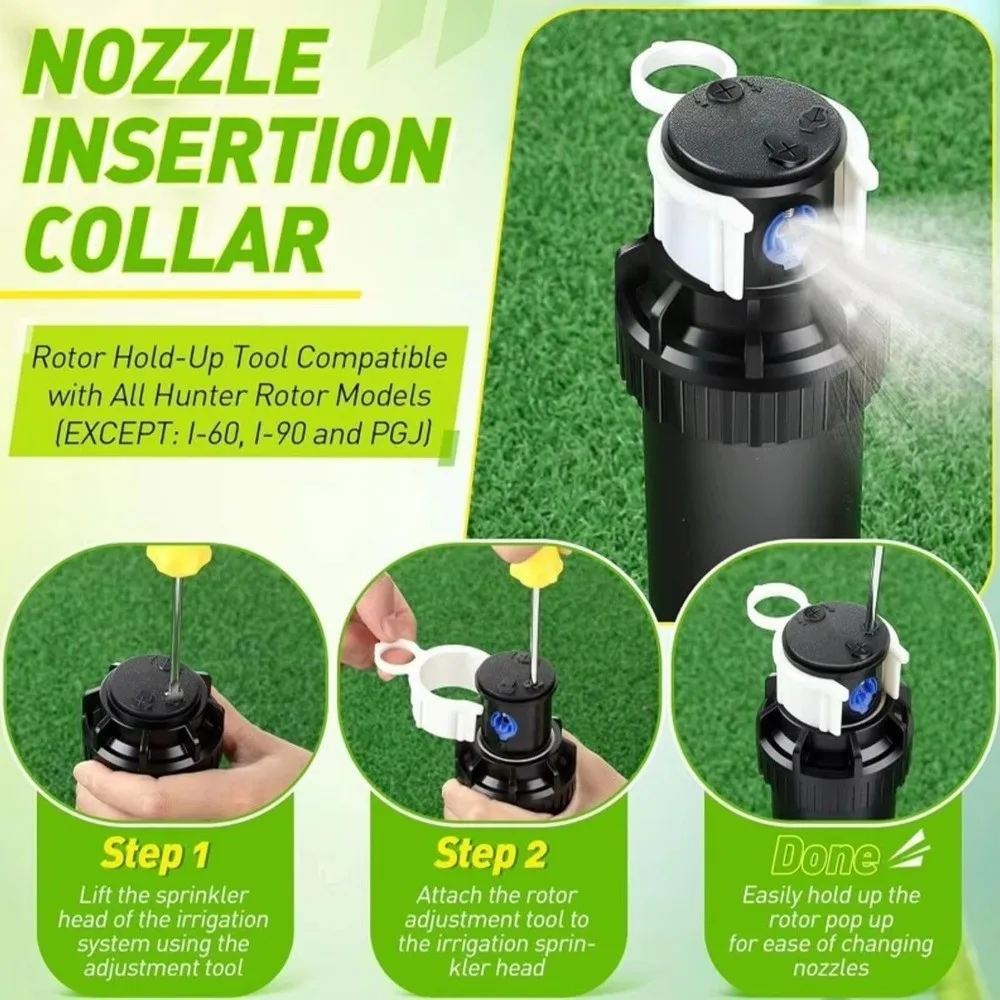 3PCS Plastic Sprinkler Tool Set Snap Fit Tool Free Installation Rotor Retaining Tool Sprayer Nozzle Weather Resistant