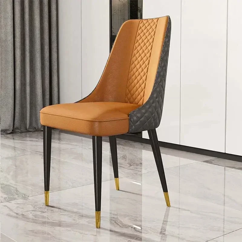 Nordic Dining Chairs Modern Leather Comfortable Minimalist Unique Accent Chair Balcony Muebles De La Sala Home Furniture