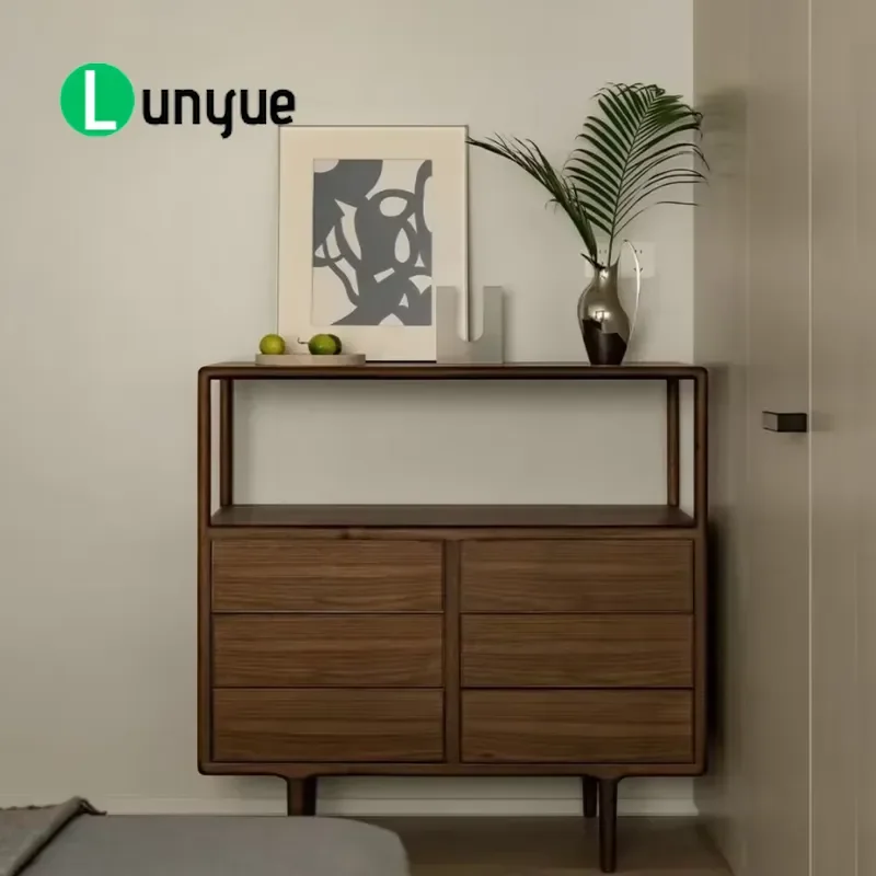 Black Walnut Nail Polish Storage Cabinet Luxury Drawer Locker Foshan Home Furniture Porch Entryway Organizer High End Decor