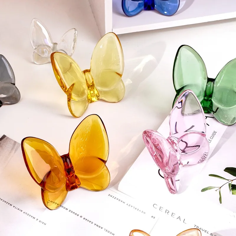 Creative and Elegant Crystal Glass Butterfly Desktop Decoration,Home Office Desk Decoration,BookshelfLiving Room Home Decoration