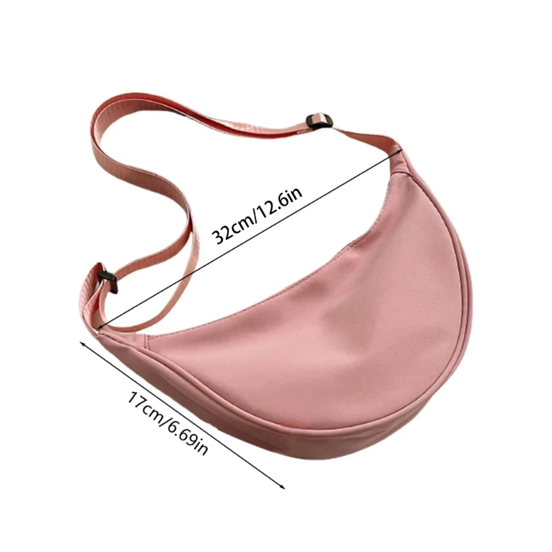 Casual Nylon Shoulder Purse Dumpling Crossbody Bag Large Capacity Satchel with Adjustable Strap For Women