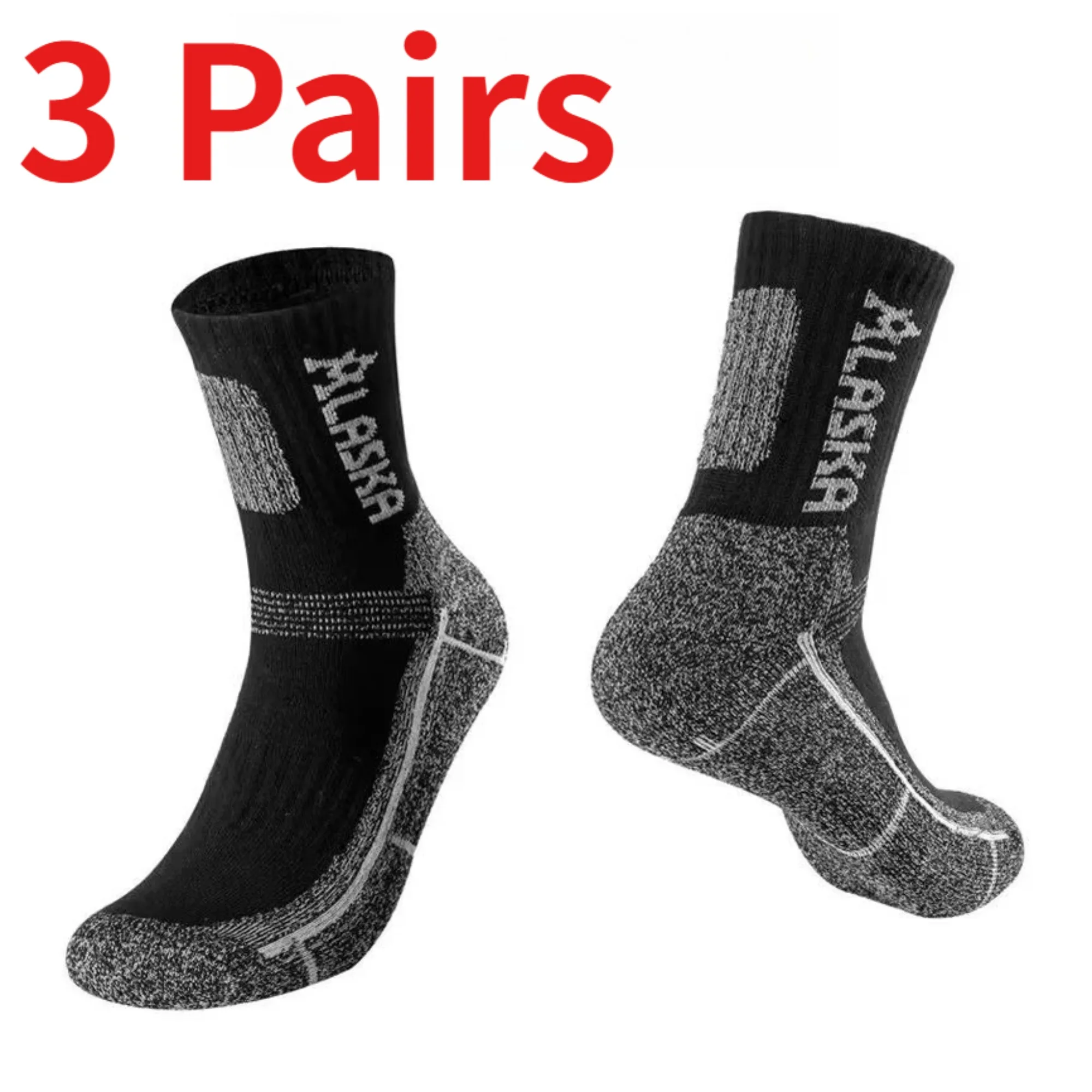 1/3 Pairs Men Hiking Sports Socks Terry Sole Thickened Long Crew Socks, Quick Dry Professional Outdoor Running Socks Model F‑7