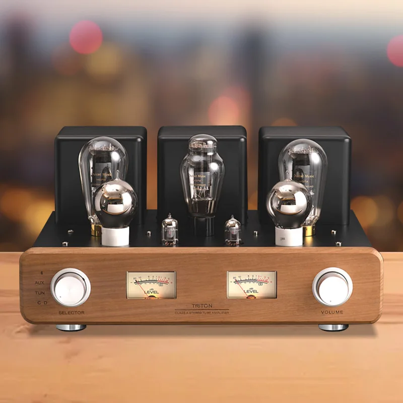 300B Tube Amplifier 7 Tube Dual Preamp Class A Output Amp Bluetooth Input Amps Walnut Wood Panel For HiFi Audiophile System Home