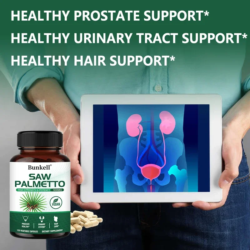 Prostate Health Supplement, Natural Saw Palmetto Extract, Supports Prostate and Hair in Men and Women