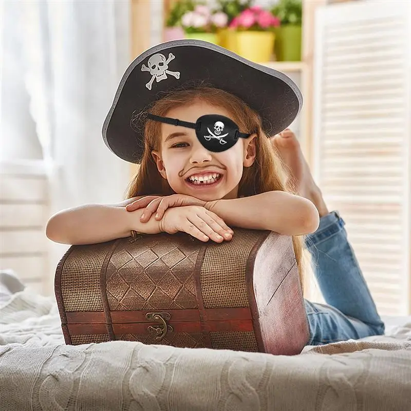 WINOMO Pirate Skull Children Kids Eye Patch Eye Mask for Lazy Eye (Black)