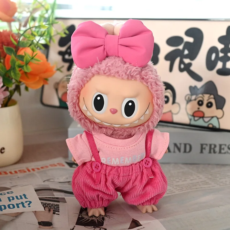 

Cute Pink Outfit Set with Big Bow For 15/17cm Labubu 1st/2nd/3rd Gen - Sweet Girly Style