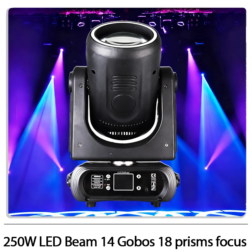 

250W LED Beam Moving head Light With Ring 11 Color 14 Gobos 18 prisms Focus DMX512 for DJ Disco Party Wedding bar club