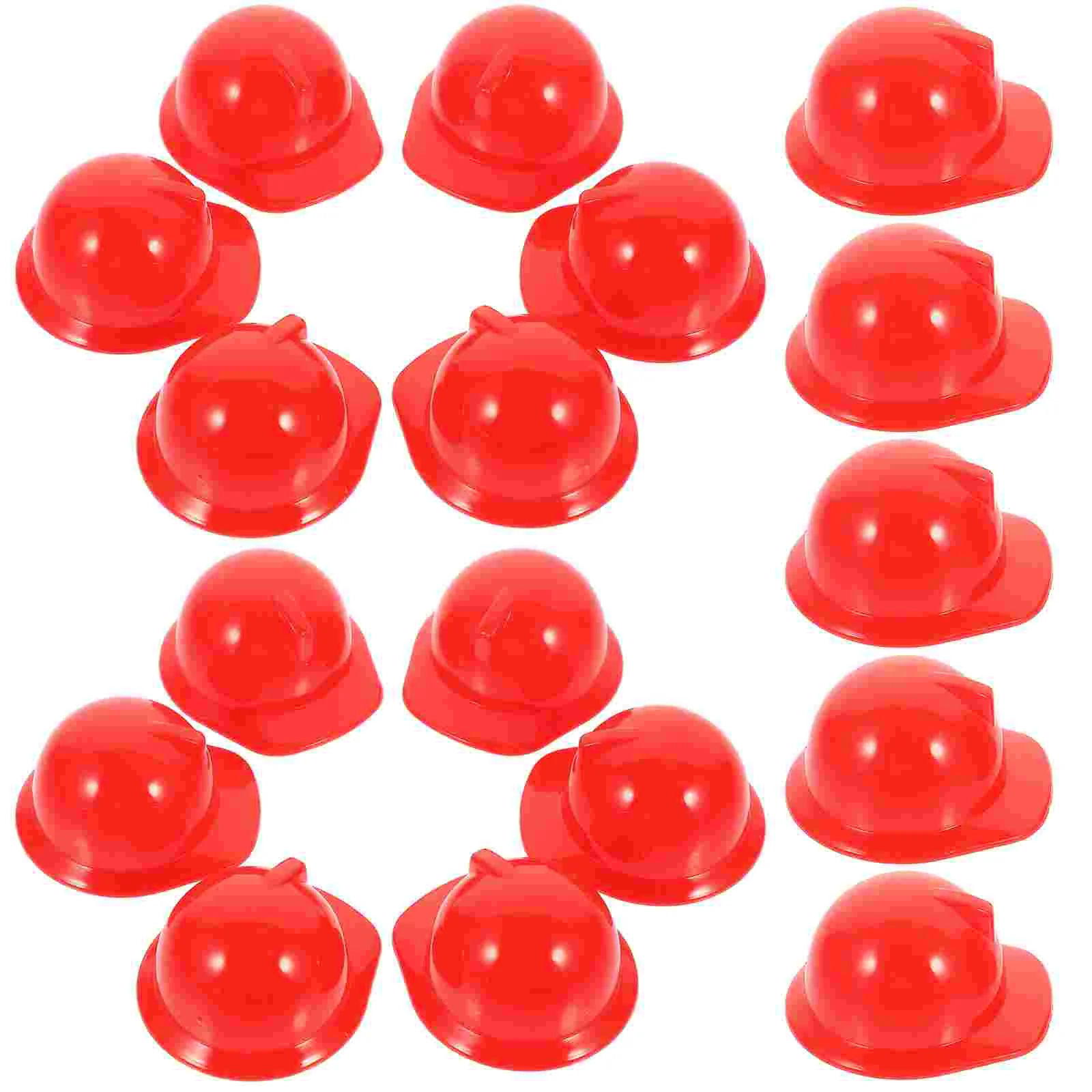 20 Pcs Pet Hat Red Decor Mini Helmets Truck Accessories House Construction Decoration Plastic for Child