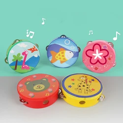 1x 6inch Cartoon Hand Drum Tambourine Musical Percussion Instrument Baby Gifts Children Kids Music Toys Musical Beat