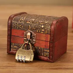 Vintage Egyptian Engraved Jewelry Box Treasure Holder Organizer Case with Lock Storage Box Creative Small Sugar Box