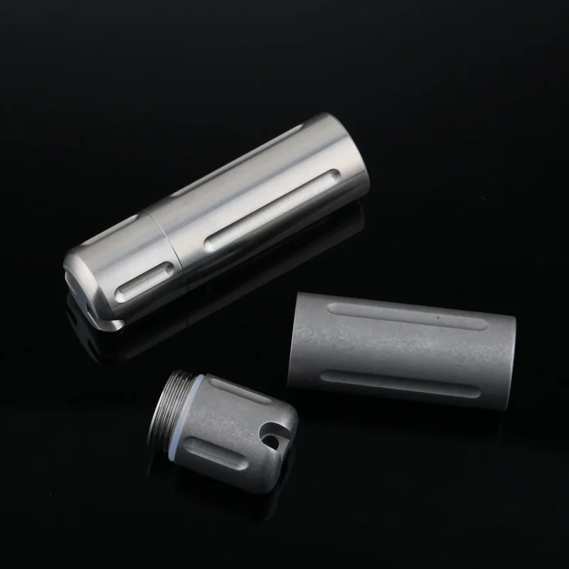 Titanium Alloy Waterproof Sealed Capsule Medicine Case Storage Container Bottle Keychain Travel Multi-function Outdoor EDC Tool