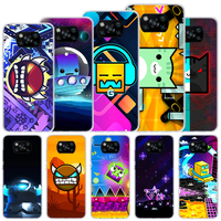 Geometry Dash Game Soft Case For Xiaomi Poco X3 NFC X4 GT X5 Pro M5S M4 M3 M2 Phone Cover F3 F2 F1 Mi Note 10 Lite Funda Coque