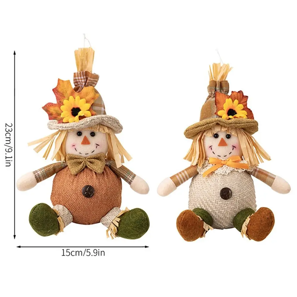 Criativo dos desenhos animados ação de graças espantalho boneca macio bonito girassol gnome boneca pano queda gnomos ornamentos decoração para casa