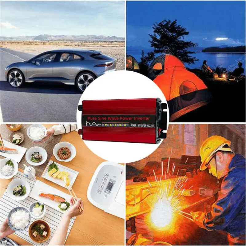 DC 12v To 220V Pure Sine Wave Power Inverter For Solar System/Solar Panel/Home/Outdoor/RV/Camping Wave Power Inverter