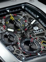 TSAR BOMBA Watch for Men Luxury Brand Tonneau Design Waterproof Clock Stainless Steel Wristwatch Fashion Rectangle Mens Watch photo 2