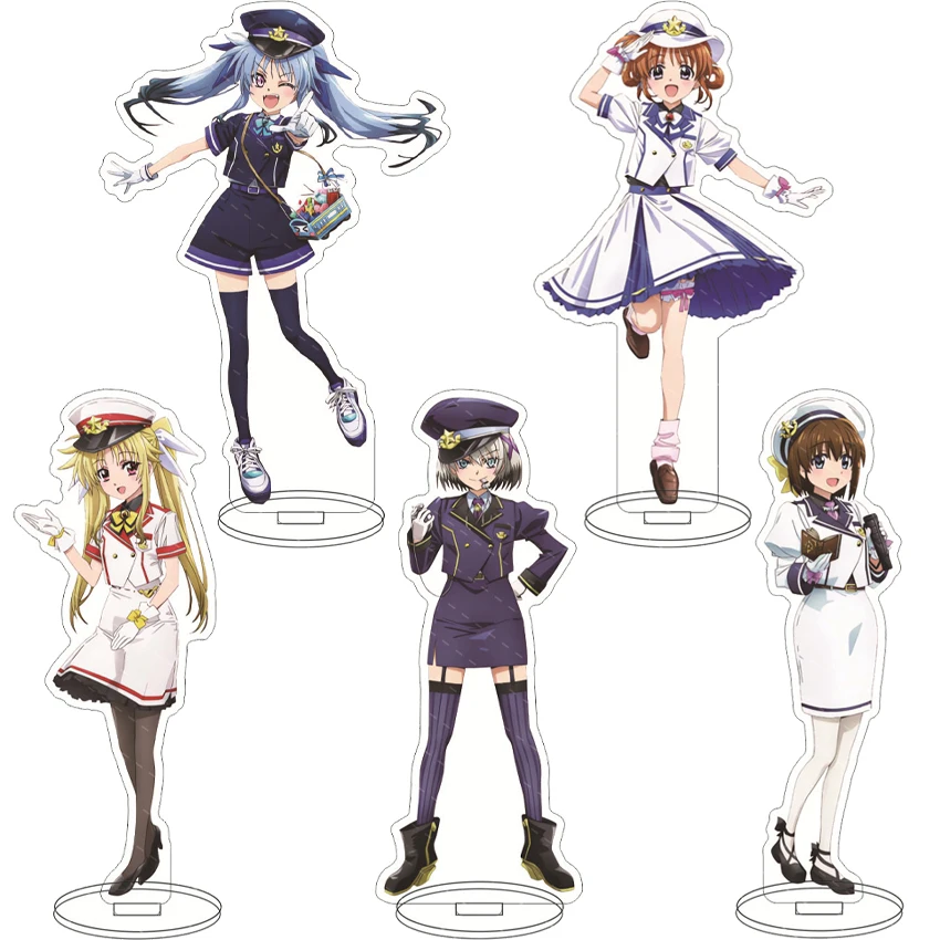 Figurine d'anime de 16 cm, Magical Girl Lyrical Nanoha ‌   Takamachi Nanoha Yagami Hayate Teana Lanster Cos Décorations en acrylique à poser Cadeaux