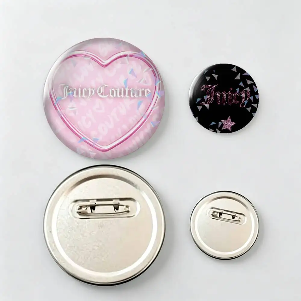 J-Juicy Couture Pink Art-t Brooch Vintage Alloy Brooch Pins, Antique Style Decorative Badges for DIY Craft & Daily Ornament