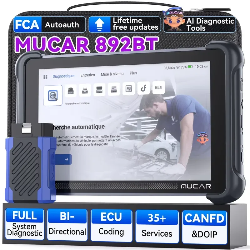 2026 Hot Sale MUCAR 892BT Car Scanner Diagnostic Tool with Lifetime Free Update Full System Bidirectional Test AI Intelligent