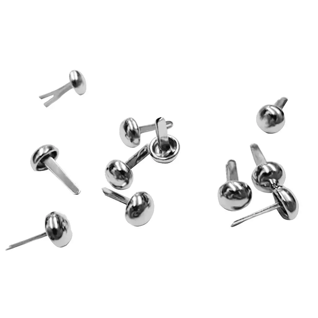 100szt Punk Rivet Metal Studs s Spike Round Screw Craft DIY Decor Silver