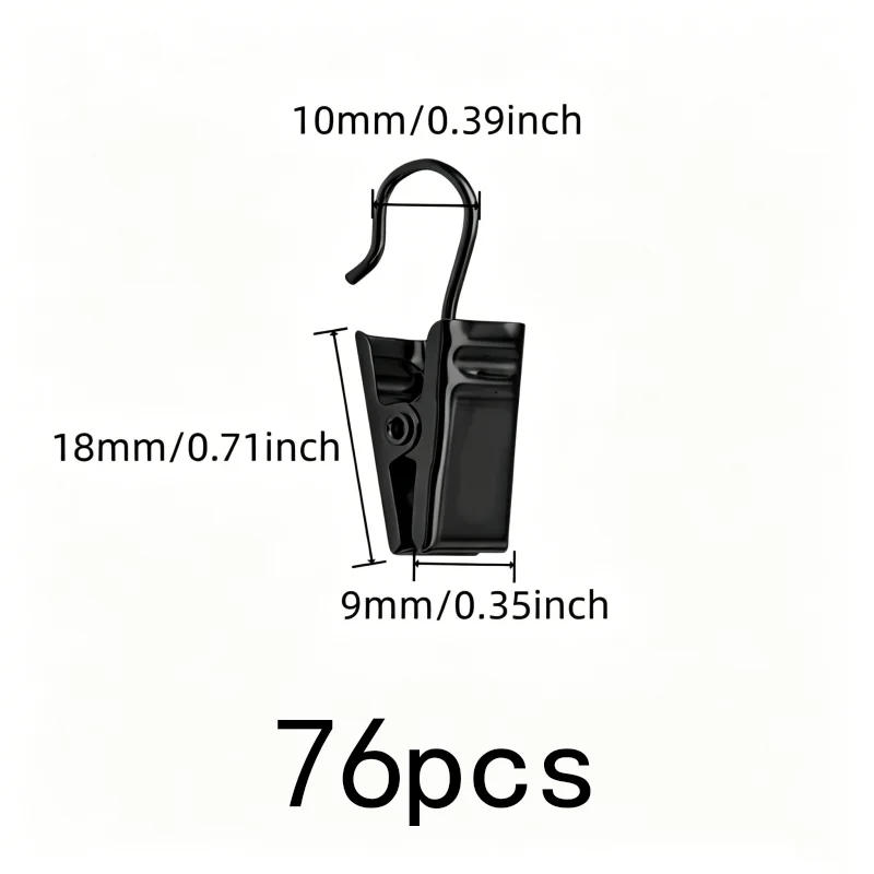 Strong Secure Grip Silver Metal Drapery Pins, 76 pcs, Small Item Hanging, Easy Slide On Rod for Small Item Hanging