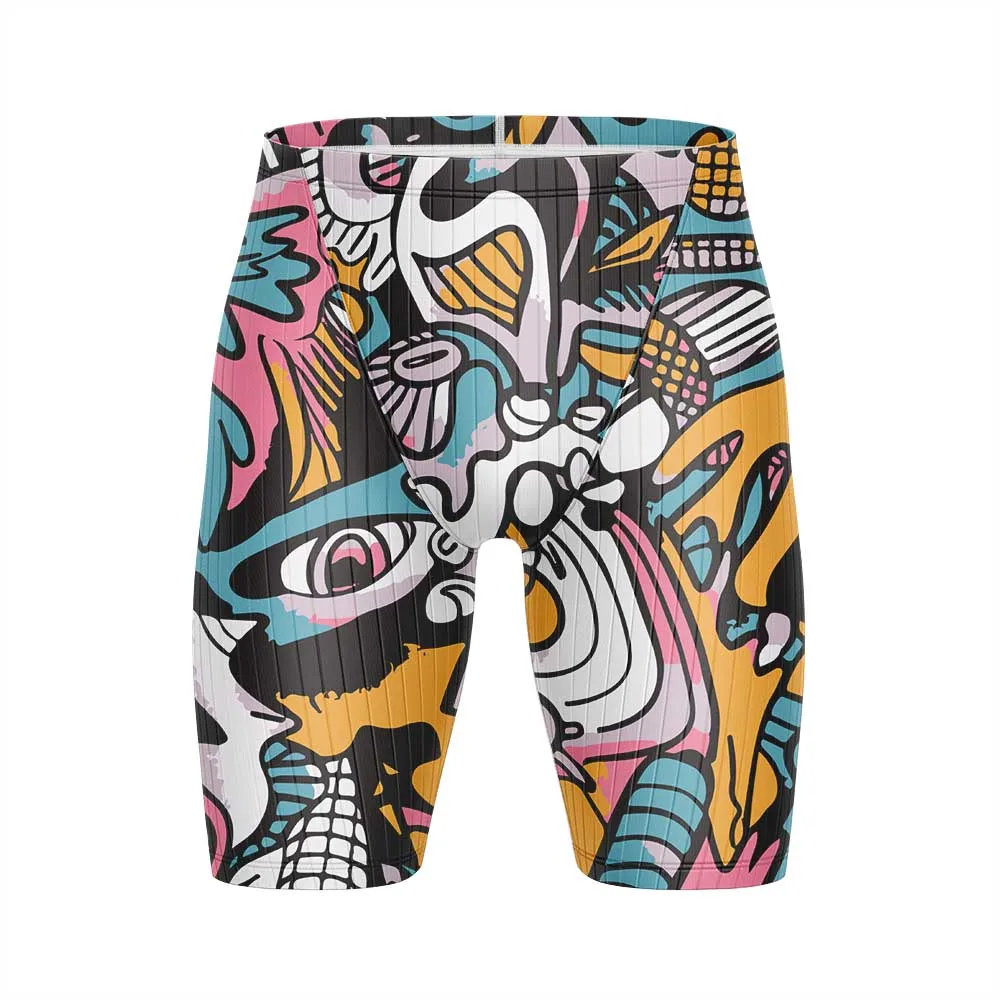 New Summer Swimwear Jammers Men's Swim Shorts Endurance Athletic Training Swimsuit Beach Swimming Trunks Jammer Tight Surf Short
