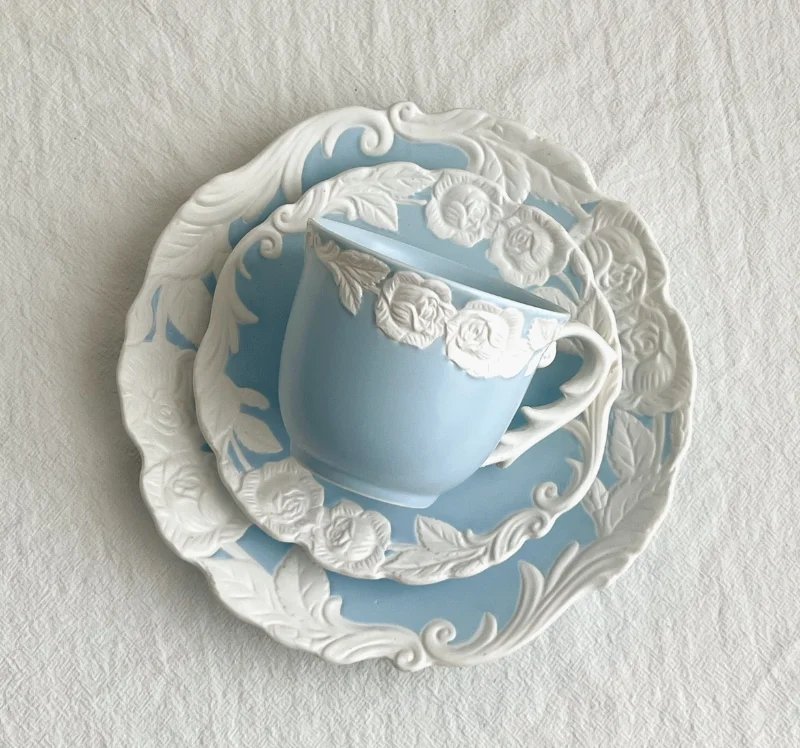 Set di 4 tazze da tè e piattini in porcellana Gracie China Rose Chintz