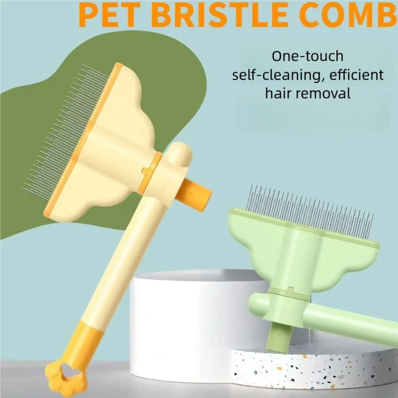 360 Rotating Pet Slicker Comb Double Layer Tooth One Click Hair Release Deshedding Detangling Brush For Cats Dogs All Fur Types
