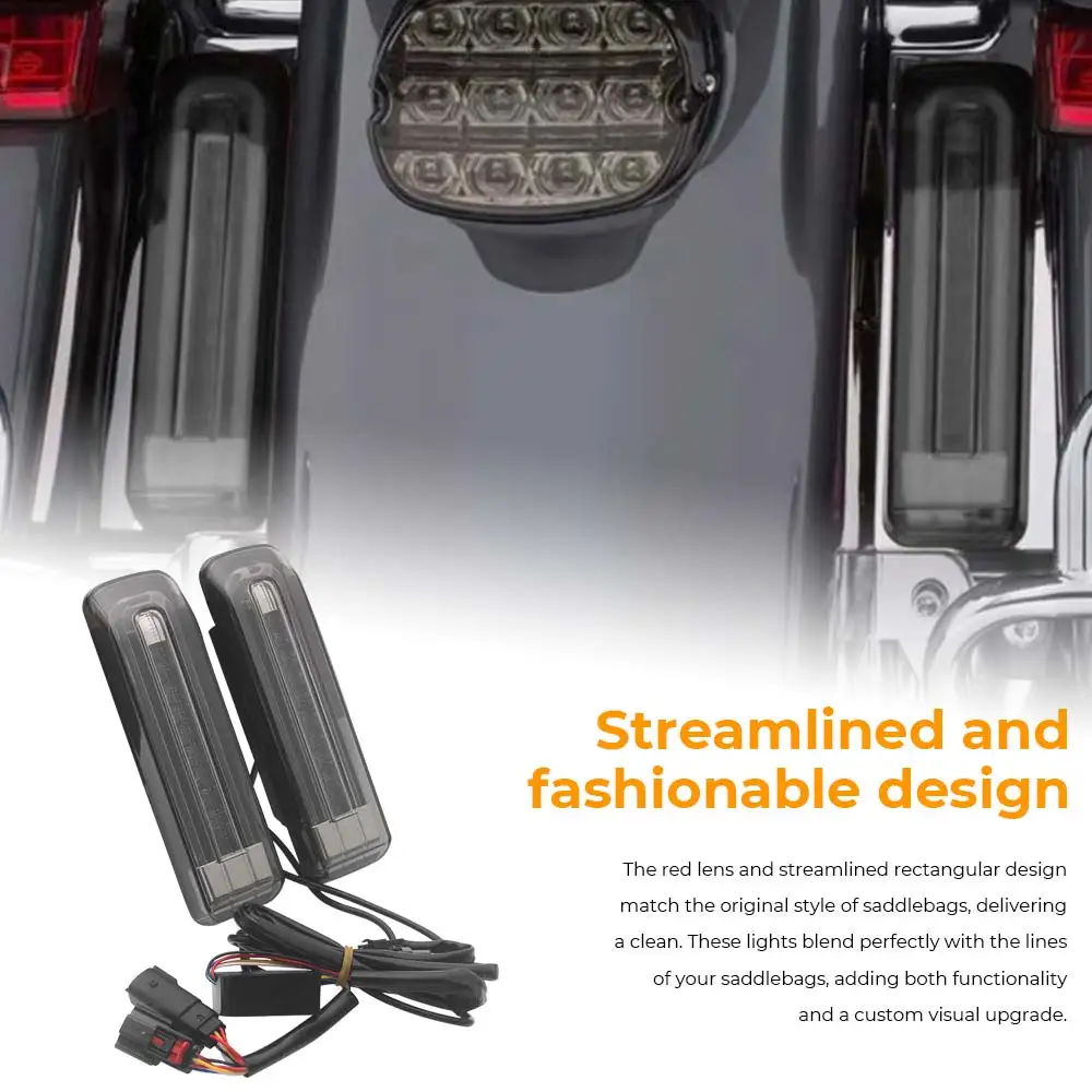 Motorcycle LED Saddlebag Filler Inserts Lights Compatible For Harley Touring Electra Glide Road Glide Street Glide Road King