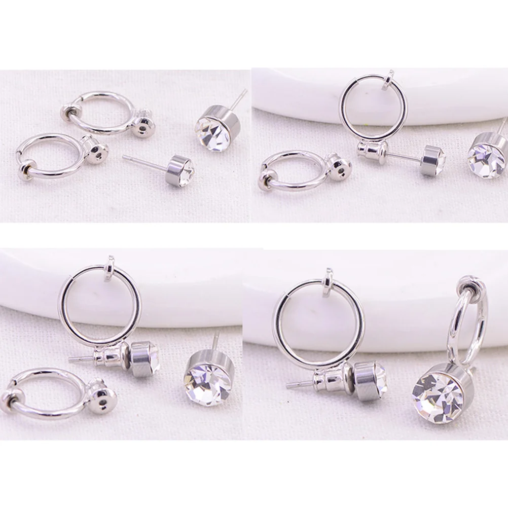 

18pcs Ear Non Piercing Earrings For Sensitive Ears No Hole Jewelry Gift Set No Hole Earrings Gold Silver Steel Color