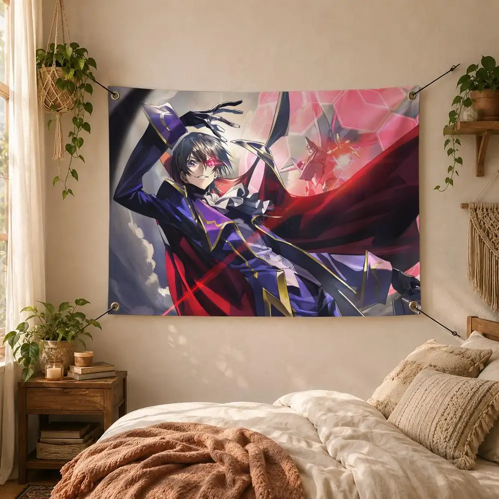 Lelouch Code Geass Mecha Anime Flags Decorative Flag Banner for Outdoor Garden Yard Camping Party Home Wall Hanging Decor