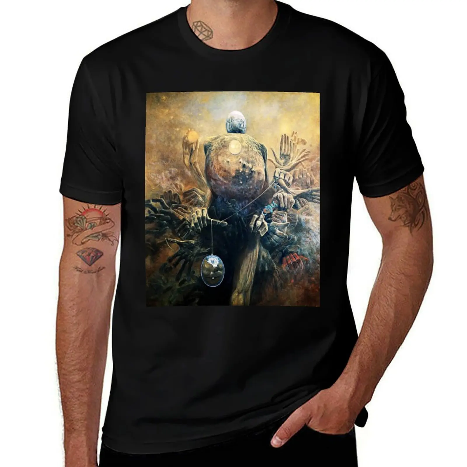 

Untitled, by Zdzisaw Beksiński T-Shirt t shirts for man graphic vintage t shirt man cotton T-Shirt